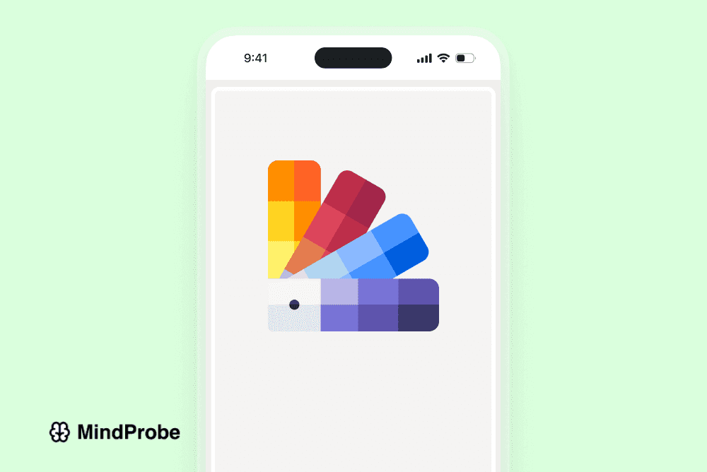 Palette icon next to mobile mockup.