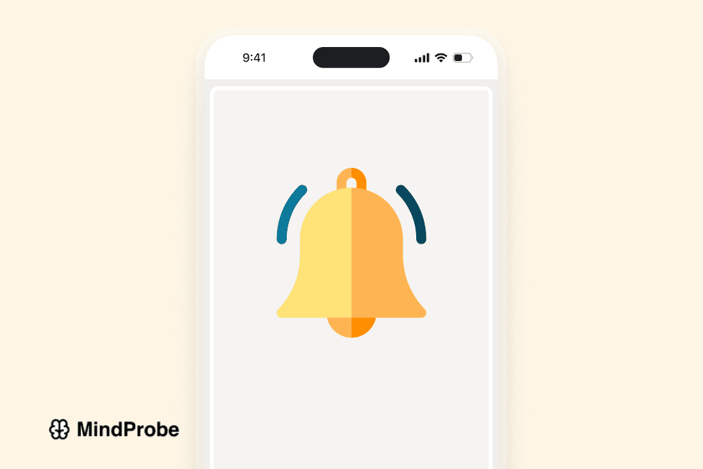 Phone with notification banner.